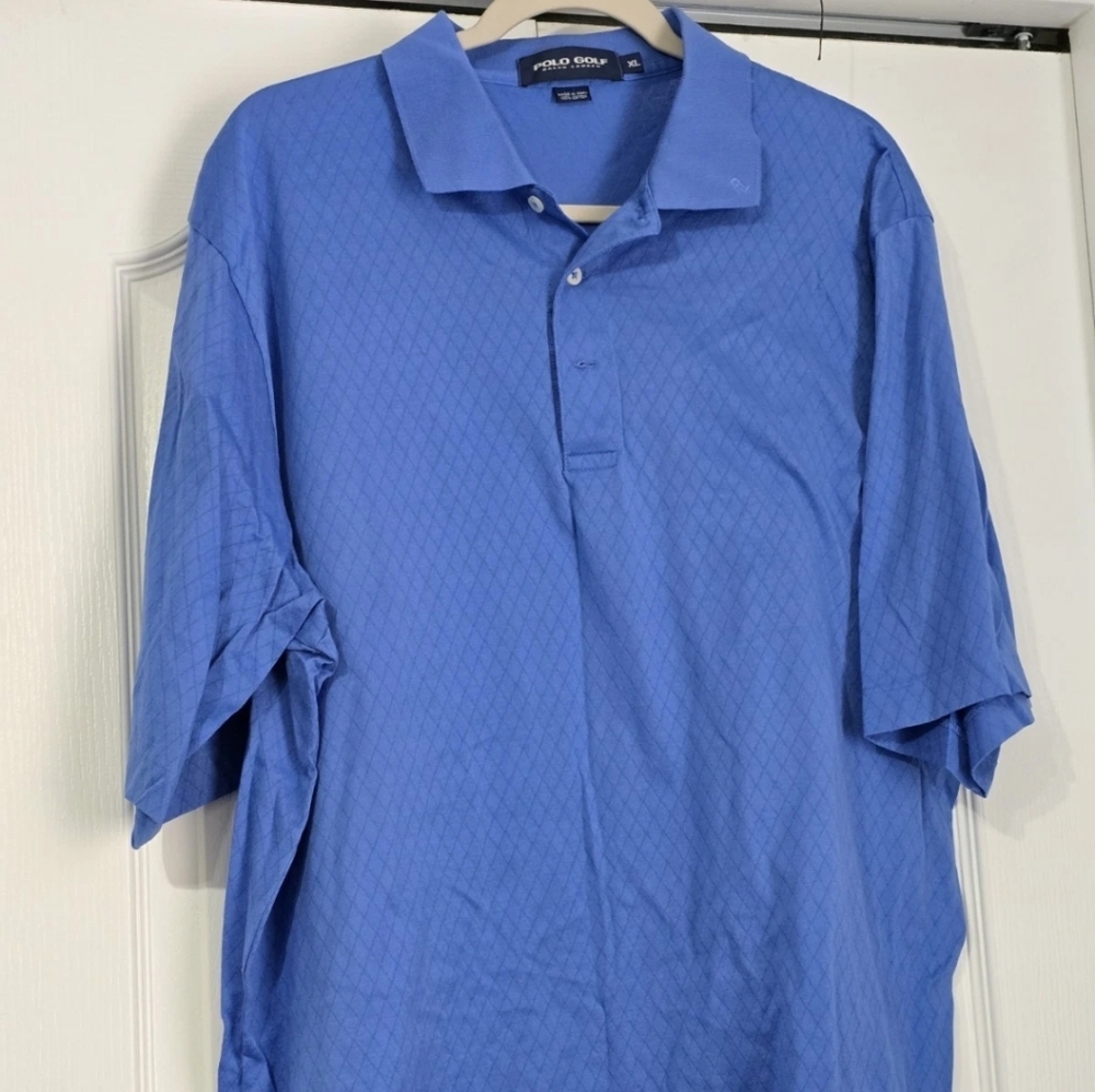 Polo Golf Ralph Lauren Shirt Men’s XL  Blue Diamond Pattern NO PONY RL on Collar